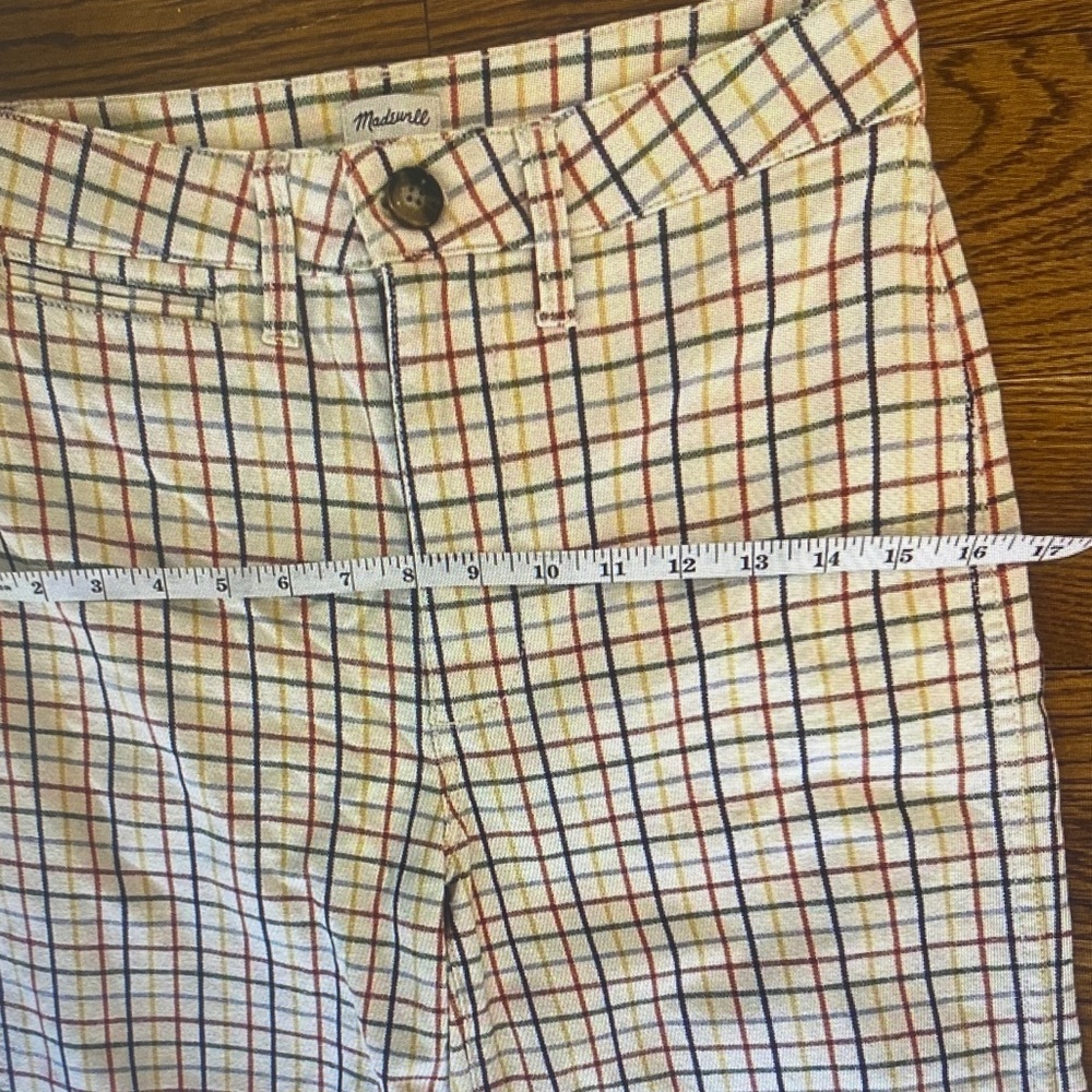 Madewell Cream Plaid Wide-Leg Pants - Picture 8 of 9